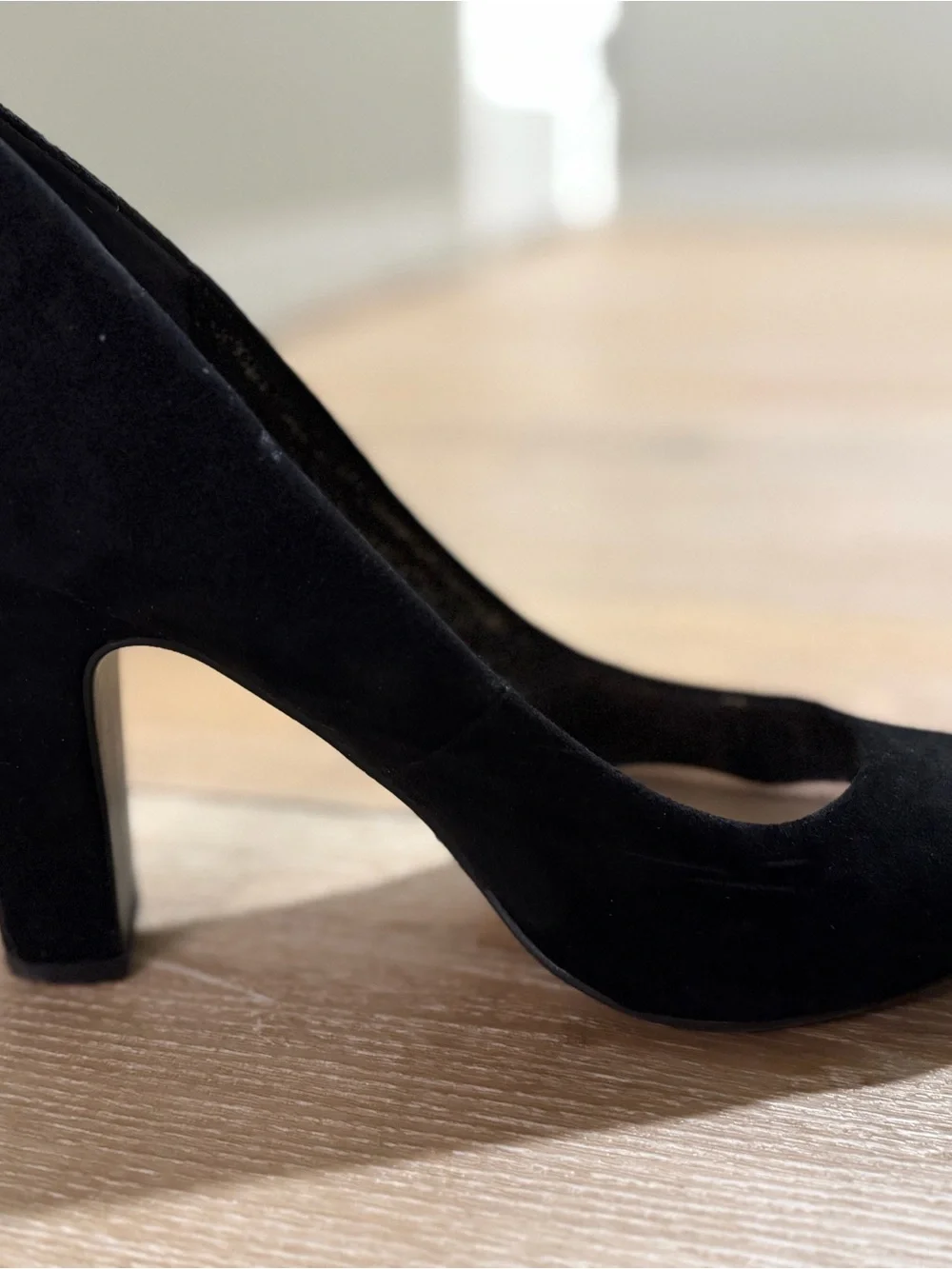 Fergalicious Black Pointed Toe Suede Pumps